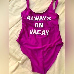 Fushia is one piece bathing suit